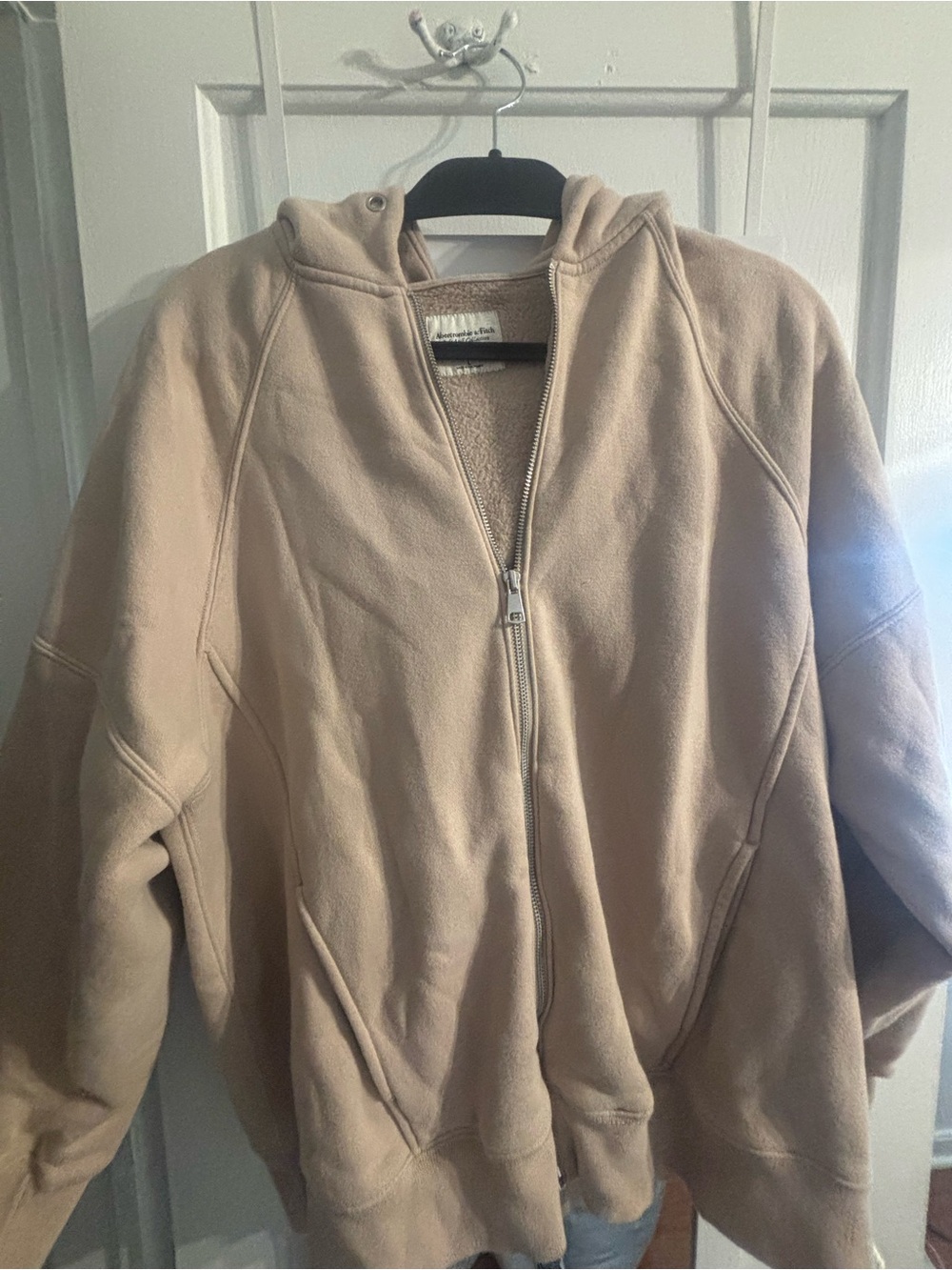 Abercrombie & Fitch Women's Hooded Zip Jacket - Beige